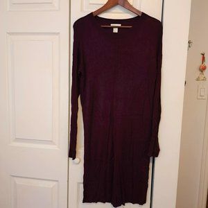 H&M Maroon/Dark Purple Long Sleeved Sweater Dress Size Medium